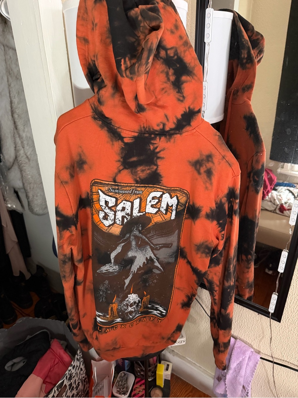 Salem Tie-Dye Hoodie Jacket - Orange & Black